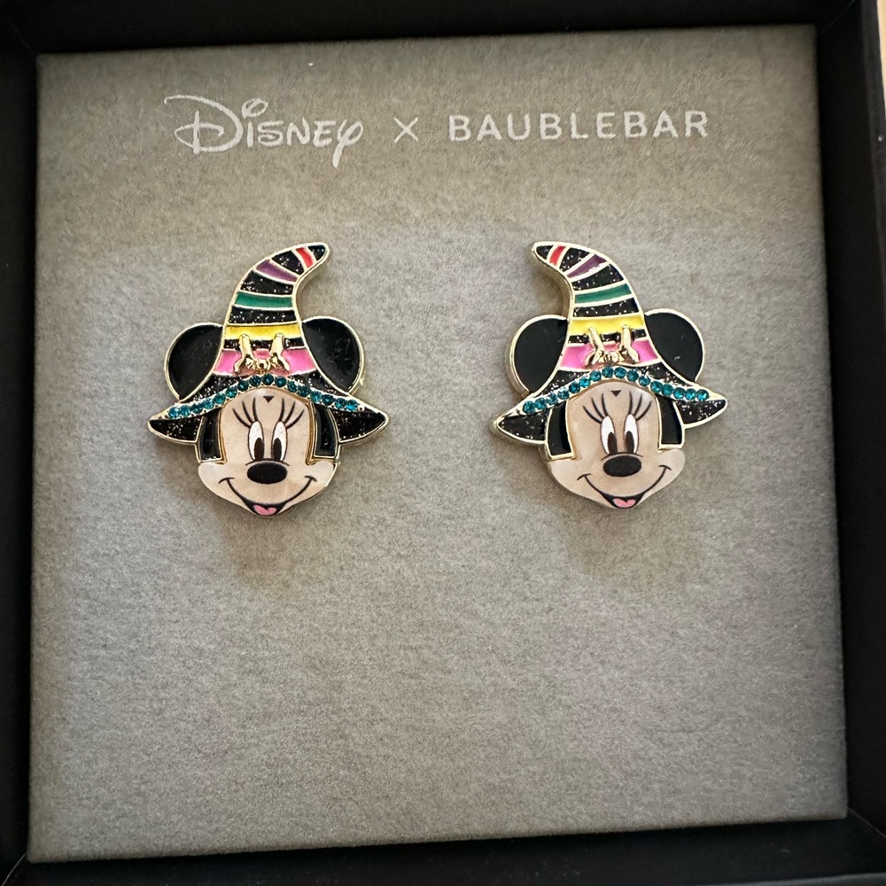 Disney Baublebar Minnie Mouse witch hat stud earrings